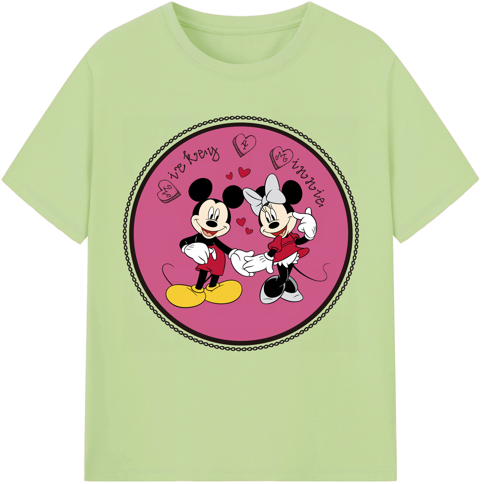 （画像用） ミッキーマウス Mickey Mouse 綿100％半袖Tシャツ（フロントプリント）